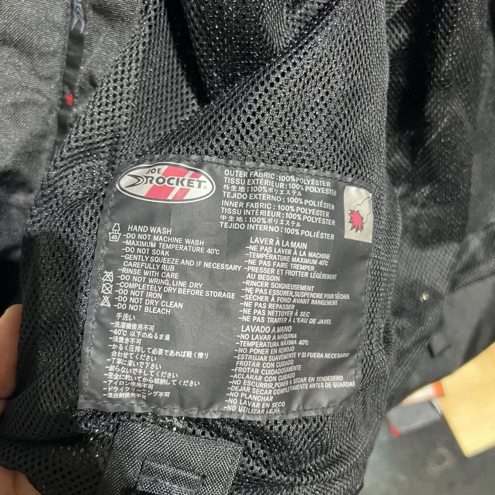 Joe Rocket Motorcycle Jacket Mens 2XL Black Mesh Padded Breathable Riding Gear